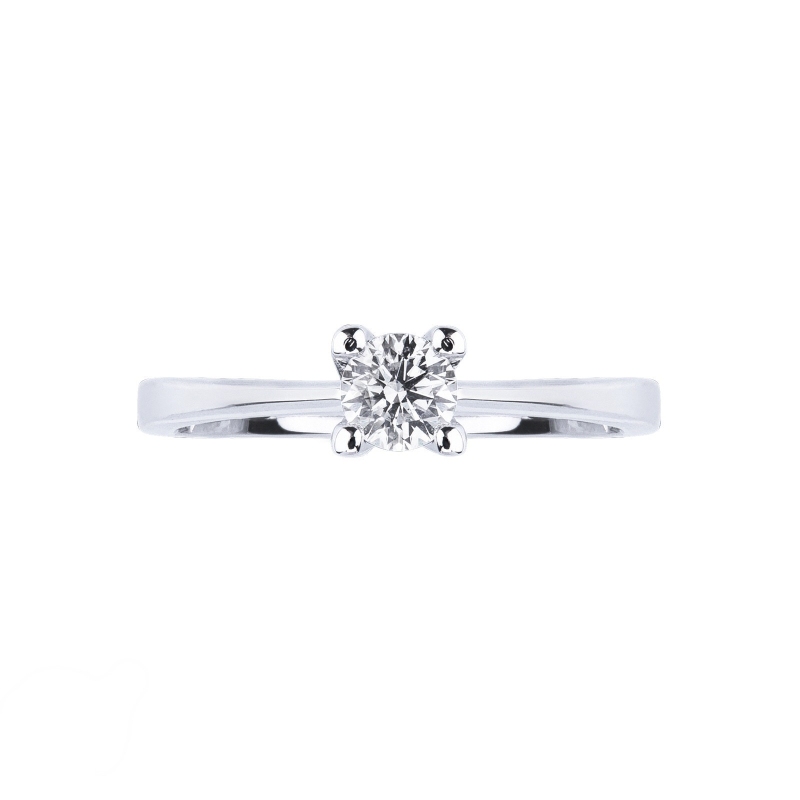 Prong-set solitaire 0.30ct diamond ring in 18kt white gold Prong-set solitaire 0.30ct diamond ring in 18kt white gold