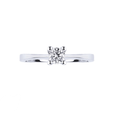 Prong-set solitaire 0.30ct diamond ring in 18kt white gold