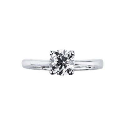 4 claw solitaire ring with a 0,90 ct diamond 