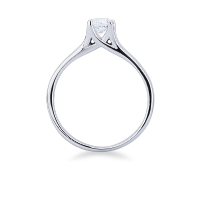 4 claw solitaire ring white gold 18k with a 0,40 ct diamond