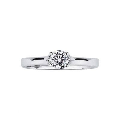 4 claw solitaire ring white gold 18k with a 0,40 ct diamond