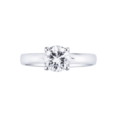 Solitaire ring 0,90 ct diamond white gold 18k