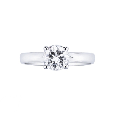 1 Carat Solitaire Diamond Ring in 18kt White Gold with Griffe Setting