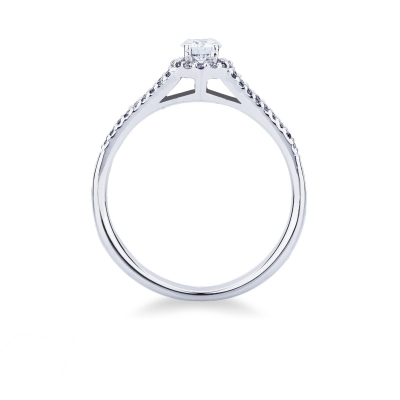 Solitaire diamond ring 0,20 ct white gold 18k