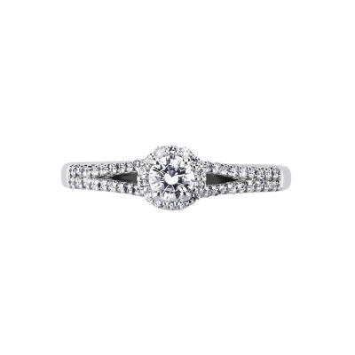 Solitaire diamond ring 0,20 ct white gold 18k