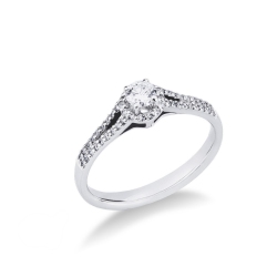 Solitaire diamond ring 0,20 ct white gold 18k