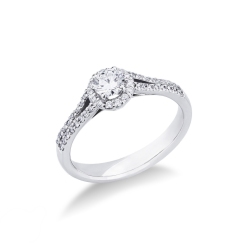 Solitaire diamond ring 0,30 ct white gold 18k