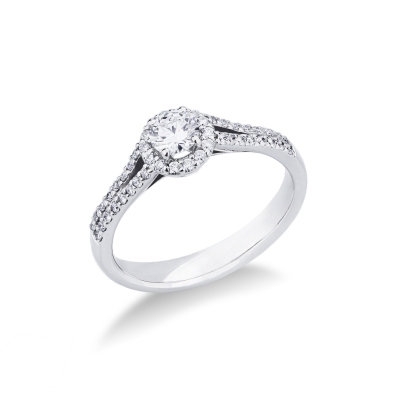 Solitaire diamond ring 0,30 ct white gold 18k