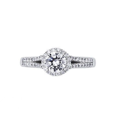 Solitaire diamond ring 0,50 ct white gold 18k