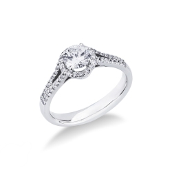 Solitaire diamond ring 0,50 ct white gold 18k