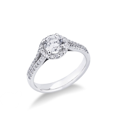 Solitaire diamond ring 0,70 ct white gold 18k