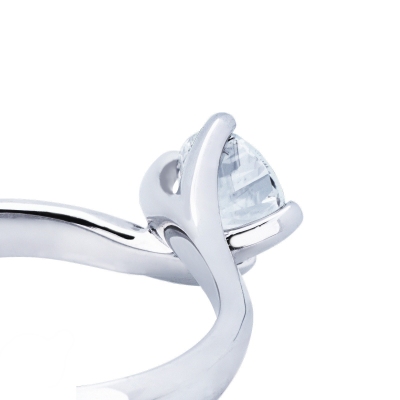 4 claw solitaire ring white gold 18k with diamond, 1.00 ct