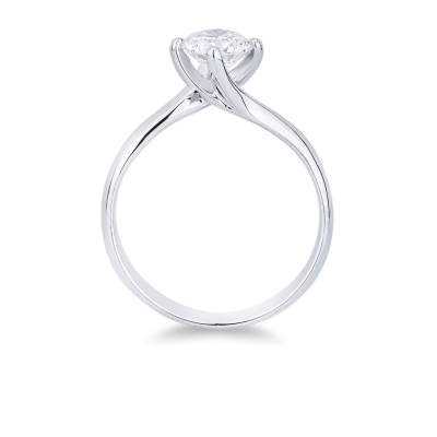 4 claw solitaire ring white gold 18k with diamond, 1.00 ct