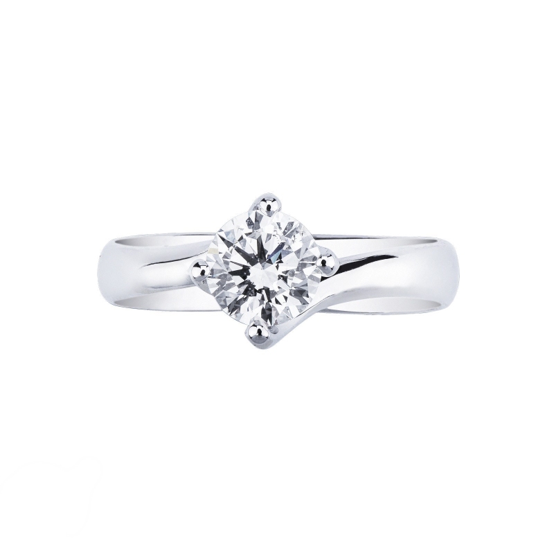 4 claw solitaire ring white gold 18k with diamond, 1.00 ct 4 claw solitaire ring white gold 18k with diamond, 1.00 ct