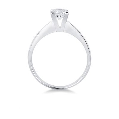 4 claw white gold 18k solitaire ring with a 0,90 ct diamond 