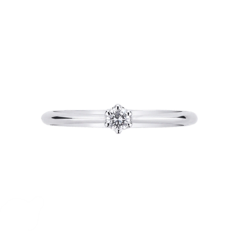 Solitaire Ring 18k White Gold with a 0,10 ct Diamond  Solitaire Ring 18k White Gold with a 0,10 ct Diamond