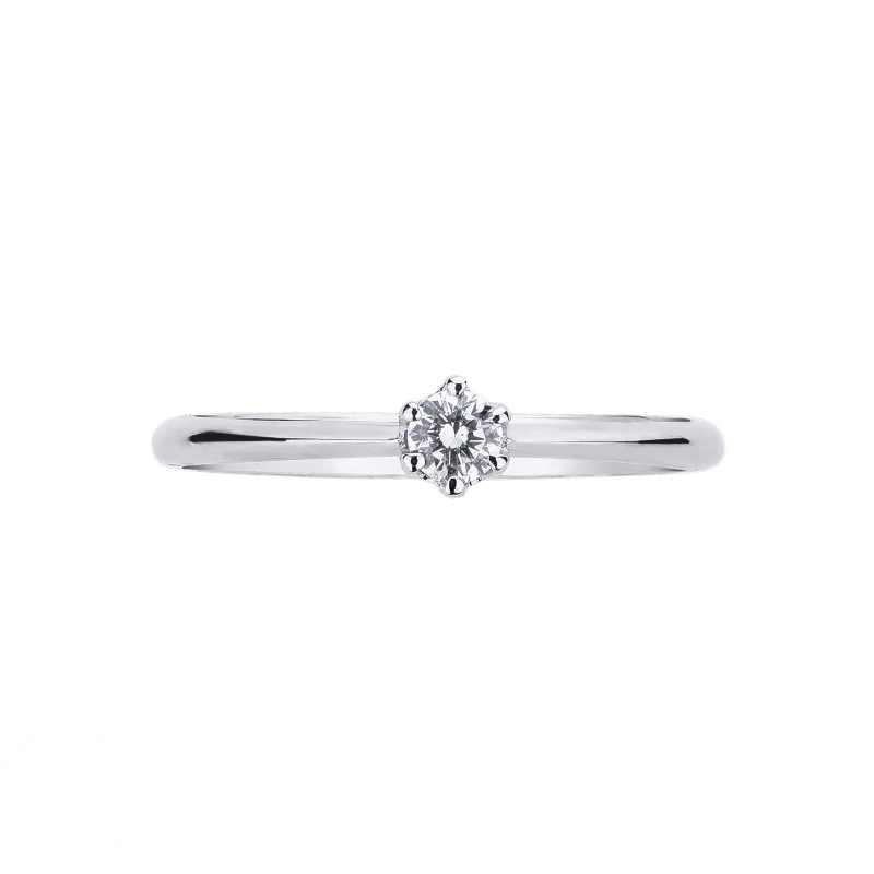 6 claw Solitaire diamond 0,15ct  18k White Gold 6 claw Solitaire diamond 0,15ct  18k White Gold