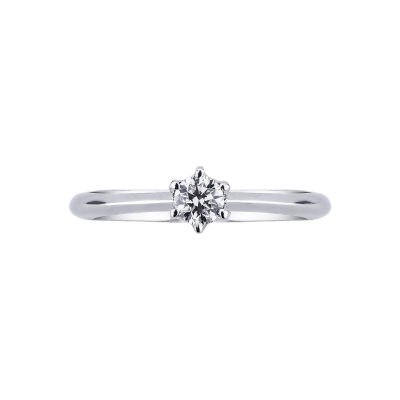 Diamond Solitaire Ring 18k White Gold