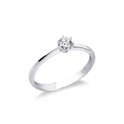 Diamond Solitaire Ring 18k White Gold