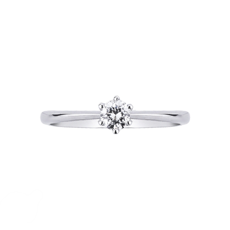 6 claw solitaire diamond ring 0,25 ct white gold 18k  6 claw solitaire diamond ring 0,25 ct white gold 18k