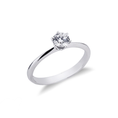 6 claw solitaire 0,50 ct diamond ring