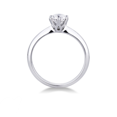 6 claw 0,70 ct diamond solitaire ring white gold 18k