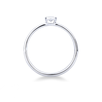Bezel solitaire ring with a 0,15 ct diamond white gold 18k