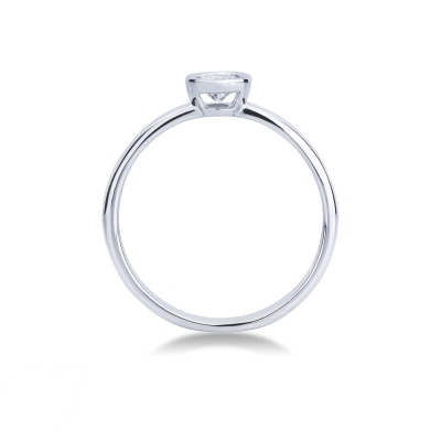 Bezel solitaire diamond ring 0,25 ct white gold 18k 