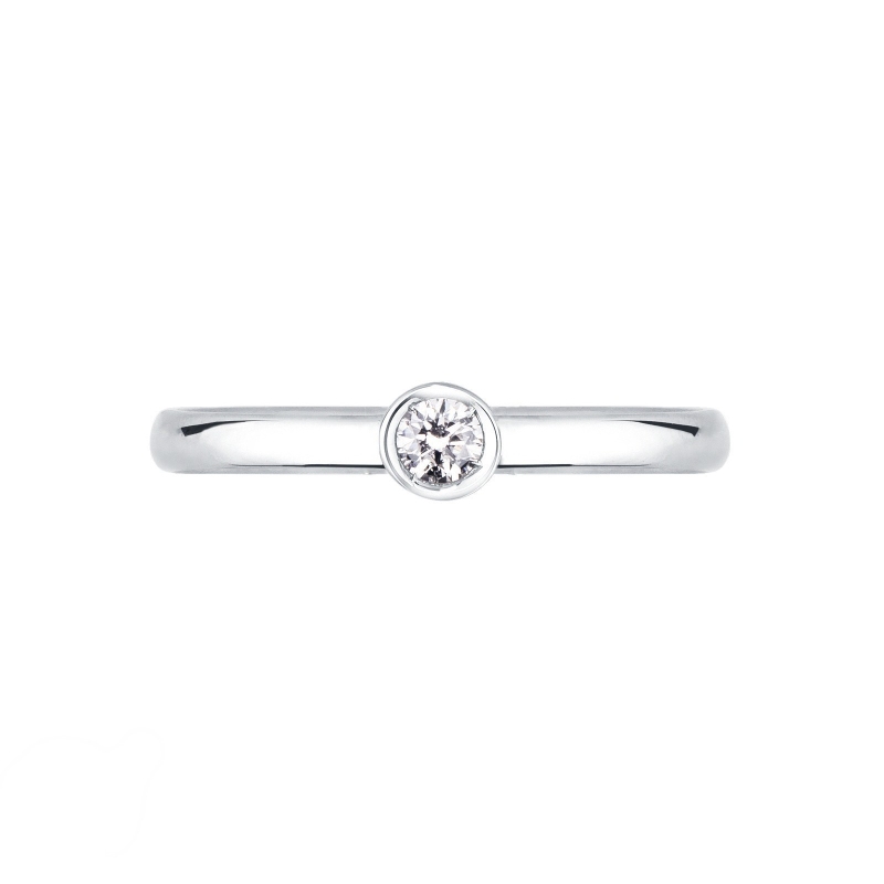 Bezel-set solitaire 0.30ct diamond ring in 18kt white gold  Bezel-set solitaire 0.30ct diamond ring in 18kt white gold