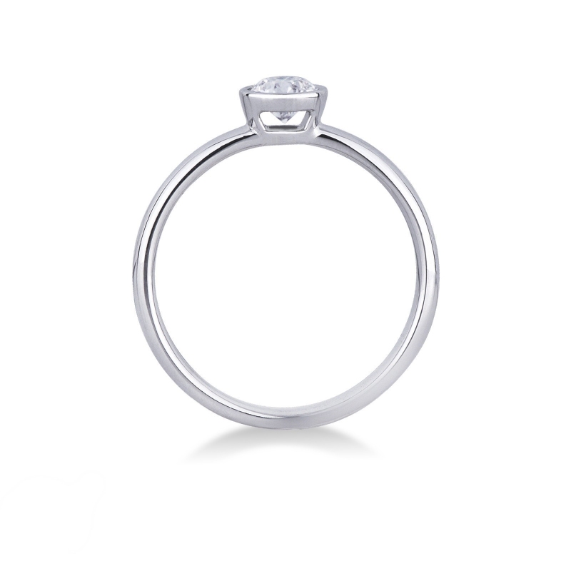 Bezel-set solitaire 0.40ct diamond ring in 18kt white gold Bezel-set solitaire 0.40ct diamond ring in 18kt white gold