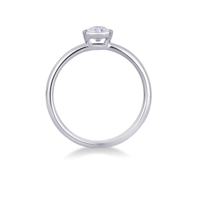 Bezel-set solitaire 0.40ct diamond ring in 18kt white gold