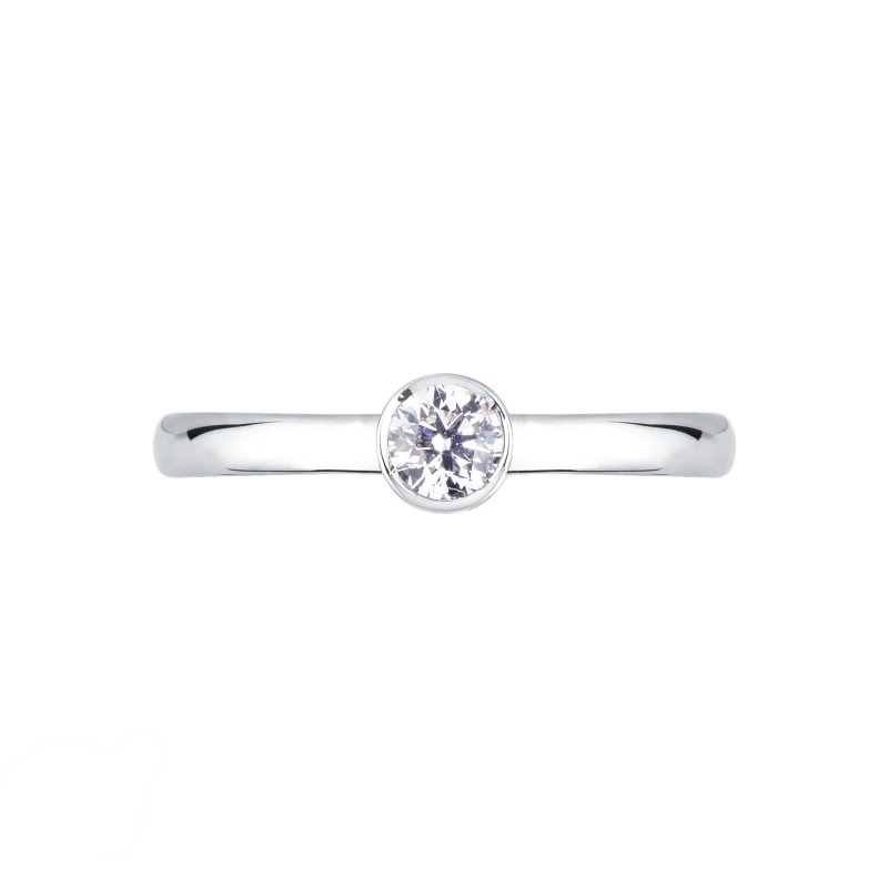 Bezel-set solitaire 0.40ct diamond ring in 18kt white gold Bezel-set solitaire 0.40ct diamond ring in 18kt white gold