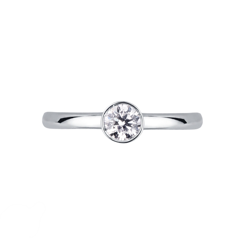 Bezel solitaire 0,50 ct diamond ring white gold 18k  Bezel solitaire 0,50 ct diamond ring white gold 18k