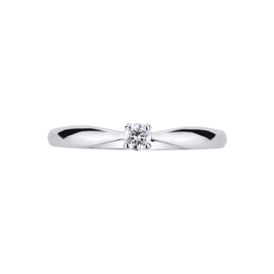 Solitaire Ring 18k White Gold with Diamond 