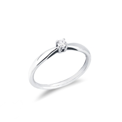 Solitaire Ring 18k White Gold with Diamond
