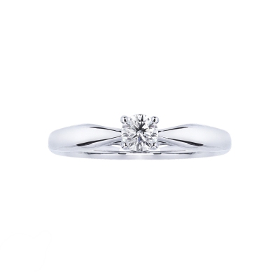 4 claw 0,25 ct diamond solitaire ring white gold 18k 