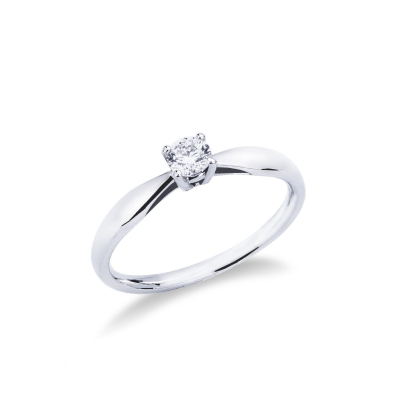 4 claw 0,25 ct diamond solitaire ring white gold 18k 