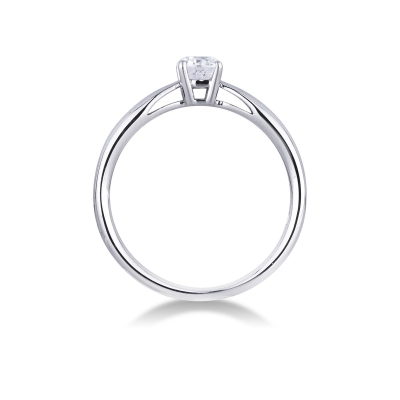 White gold 18k 4 claw solitaire ring with a 0,40 ct diamond 