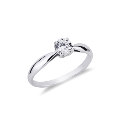 4 claw solitaire diamond ring 0,50 ct