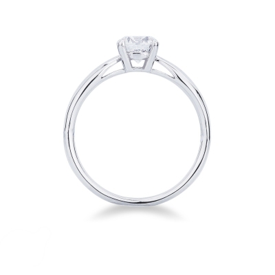 4 claw solitaire with 0,90ct diamond white gold 18k