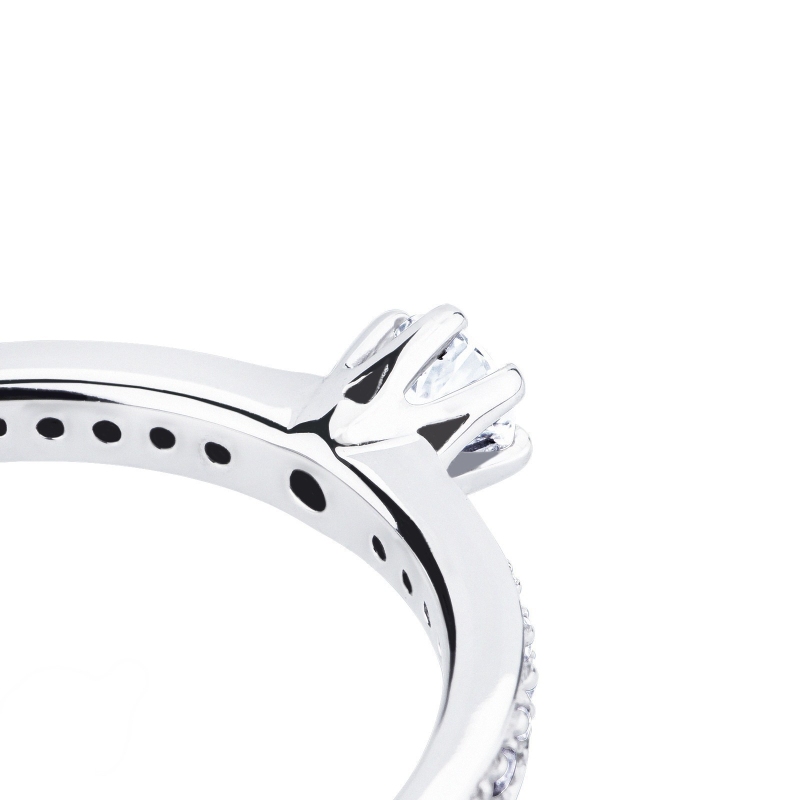 Solitaire ring in white gold 18k with diamonds, ct 0,10 Solitaire ring in white gold 18k with diamonds, ct 0,10