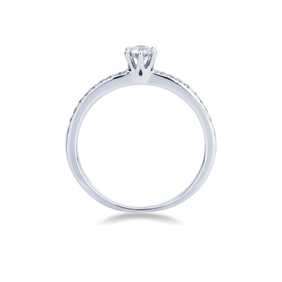 6 claw solitaire ring with a 0,20 ct diamond 