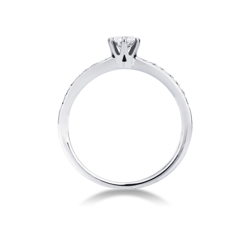 Solitaire ring with diamonds shoulder set, ct 0,25 Solitaire ring with diamonds shoulder set, ct 0,25