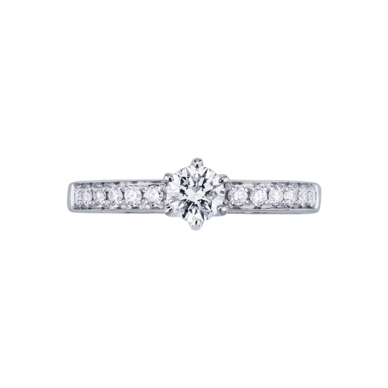 Solitaire type ring with central diamond 0,50 ct white gold 18k Solitaire type ring with central diamond 0,50 ct white gold 18k