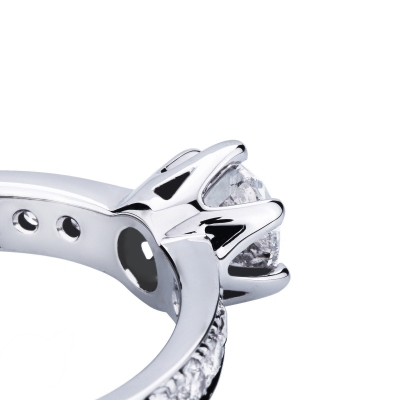 6 claw solitaire 0,80 ct diamond ring white gold 18k 