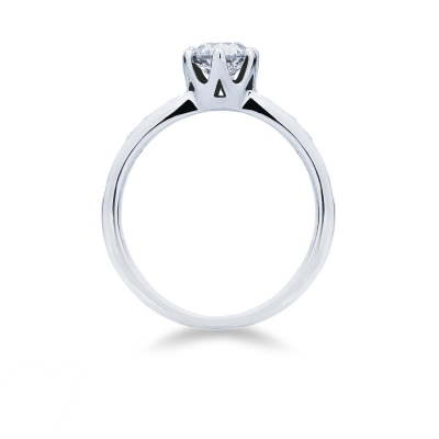 6 claw solitaire 0,80 ct diamond ring white gold 18k 