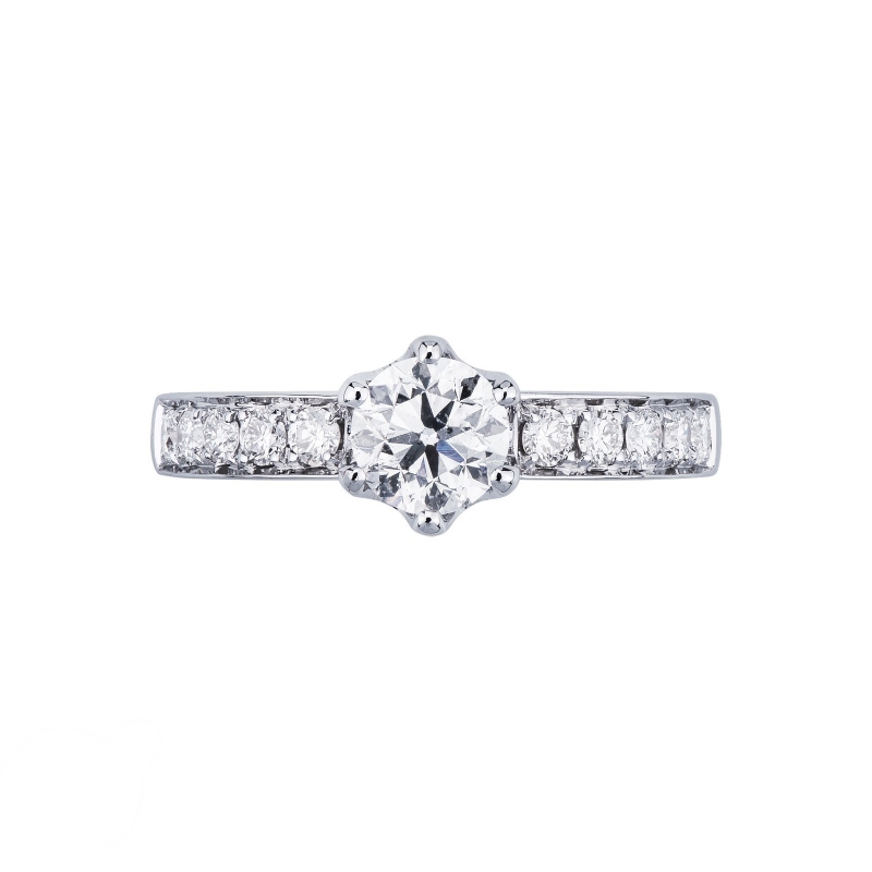 6 claw solitaire 0,80 ct diamond ring white gold 18k  6 claw solitaire 0,80 ct diamond ring white gold 18k