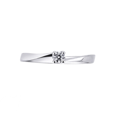 4 claw solitaire diamond ring Valentino Model 0,10 ct
