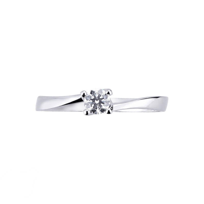 White gold 18k solitaire with a 0,15 ct diamond 