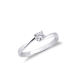White gold 18k solitaire with a 0,15 ct diamond